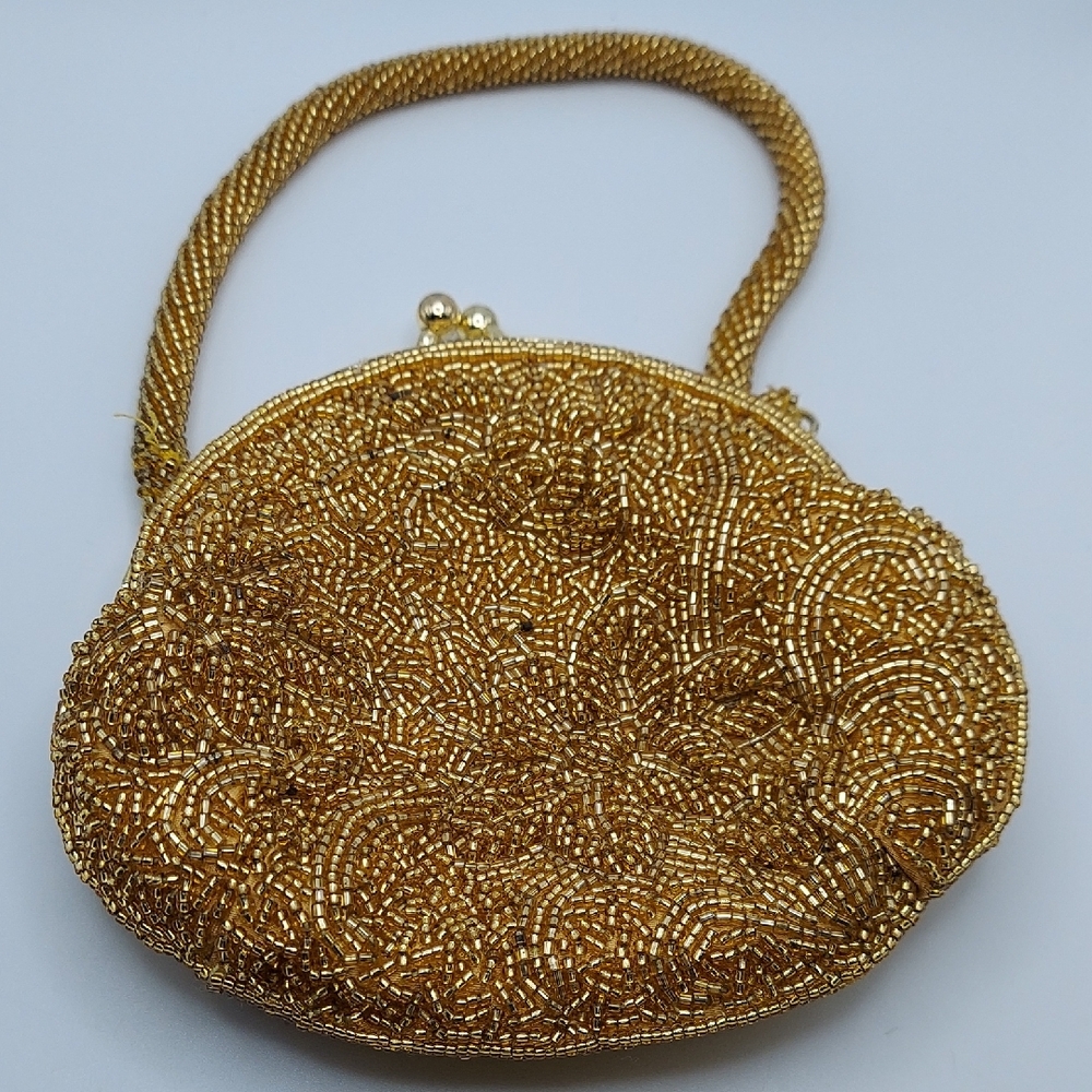 Cache Elegant Gold Beaded Women's Bag, See Photos for sz & wear.